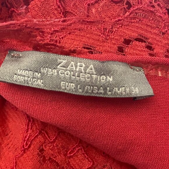 Zara Floral Lace Strapless Dress in Pink Size Large - Picture 5 of 6